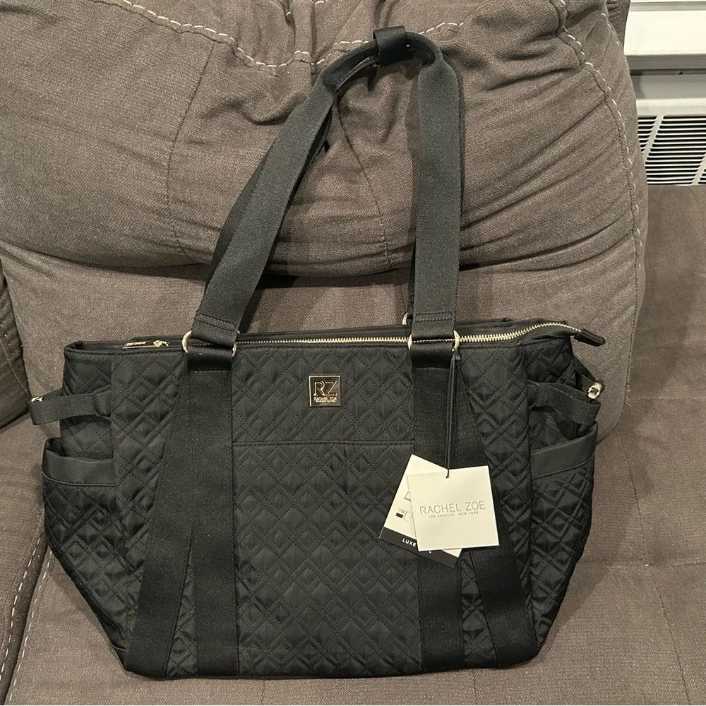 Rachel Zoe Quilted Black Baby Bag